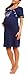 Happy Mama Women's Maternity Nursing Breastfeeding Nightdress Shirt Gown. 395p (Navy, 14)
