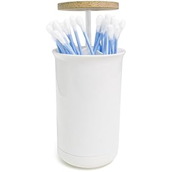 Support De Coton Tige Homdsim Lot De 2 Lotus Cotons Tiges Petite Q Tips Cure Dents Brosses Support Boite De Stockage Organiseur Bocal Avec Couvercle Transparent A La Poussiere Housse Accessoires De Salle De Bain