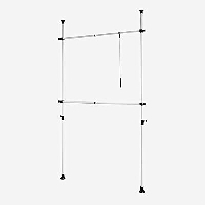 SoBuy® FRG109 Télescope Garde-Robe Système Herkule, 2 Barres Portant de vêtement largeur (77-112cm) x hauteur (103-278cm)
