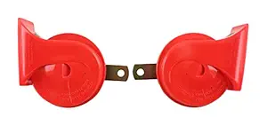 Roots Front Wind Tone 90 Car Horn for All Vehicles (Red), Set of 2.