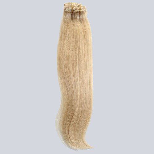 GoGoDiva Clip in Hair Extensions 100% Human Remy Hair #613 Bleach Blonde colour 15 inches Length 90 grams hair weight