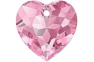 BOHEMIA CRYSTAL VALLEY 1 stk SWAROVSKI CRYSTALS pendant Heart Cut 6432 crystal stone with hole, 14.5 x 14.5 mm Rose (Swarovski-Kristalle Anhänger Herzschnitt 6432 Kristallstein mit Loch Rosa)
