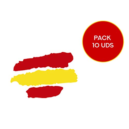 Dhabmin Pegatina Bandera De España a Trazos 10 uds 50 x 70 mm