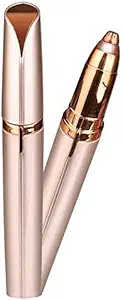 Painless Electric Hair Remover Portable Facial Hair Removal Eyebrow Razor Brow Trimmer Epilator for Smooth Finishing and Painless For Girls Ladies (Gold)