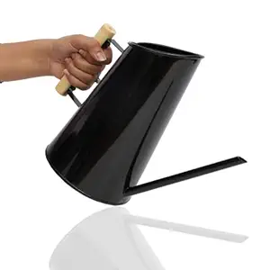 First Flag Metal Watering Can Fancy Garden Decoration Items for Gardening Tools for Watering Made by Galvanized Water Trough and Rust Free Plant Watering Can (Color Black)