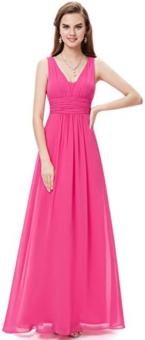 Ever Pretty Women's Elegant A Line Floor Length Sleeveless Evening Long Dresses Hot Pink 10 UK