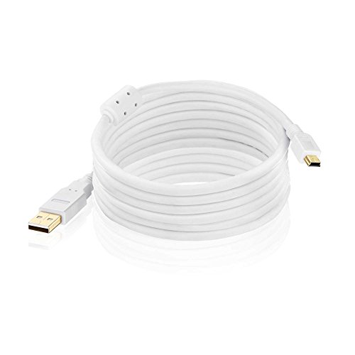 Kab24® USB 2.0 Premium HighSpeed Kabel HQ weiss USB Schnelladekabel 2A Quick Charge Ferritkern und 24K vergoldet AWG 28 / 24
