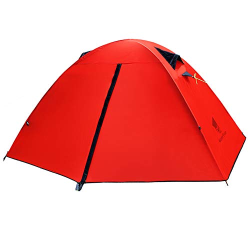 GEERTOP Tienda iglú de Campaña Impermeable Ultra Ligera 1 Persona 3 a 4 Estaciones - 90 x 210 x 100 cm (1,9kg) - UV Resistente para Acampar Excursionismo y Turismo (Rojo)