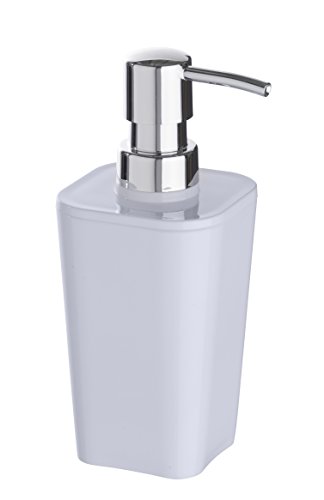 WENKO 20336100 Seifenspender Candy White, Fassungsvermögen 0.33 L, Kunststoff - Polystyrol, 8.8 x 17.4 x 7.3 cm, Weiß