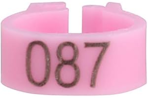 TNFEEON 100PCS/Bag 8MM Plastic Pigeon Bands Rings, 001-100 Numbered Plastic Pigeon Bird Leg Bands Rings with Number(Pink)