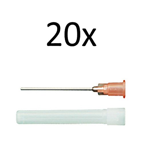 20x stumpfe lange Kanülen-1,2mm x 40mm zum Mischen von Liquid - Aromen oder für Modellbau-
