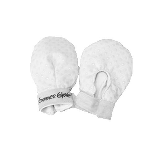 Award Winning My First Gummee Glove Anti Scratch Teething Mittens - White - Suitable From Birth
