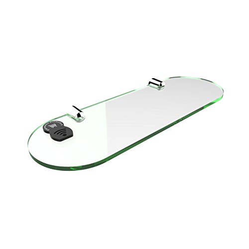 Expression Products Straight Acrylic Safety Shelf 300mm x100mm, Bathroom, Bedroom, Office, Free Trolley Token Material Sample Included per Shipment, Glass Effect