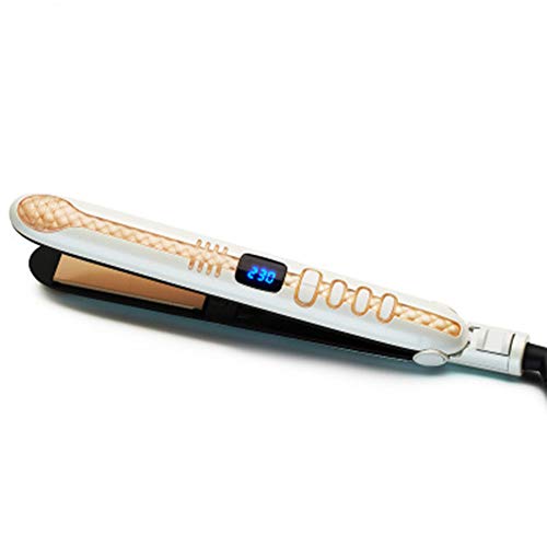 Professional Hair Straighteners UK 230 Digital LCD Titanium Anti Frizz Hair Styler Dual Voltage Auto Off Ivory 