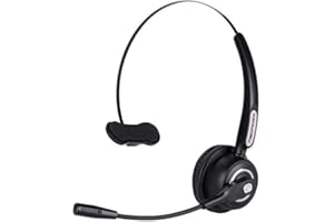 RAOPINGX Trucker Bluetooth Headset Wireless Headset with Microphone Over The Head Headphones with Noise Cancelling Sound On Ear Car Earphones Office Earpiece for Cellphone Call Center Bluetooth V5.0…