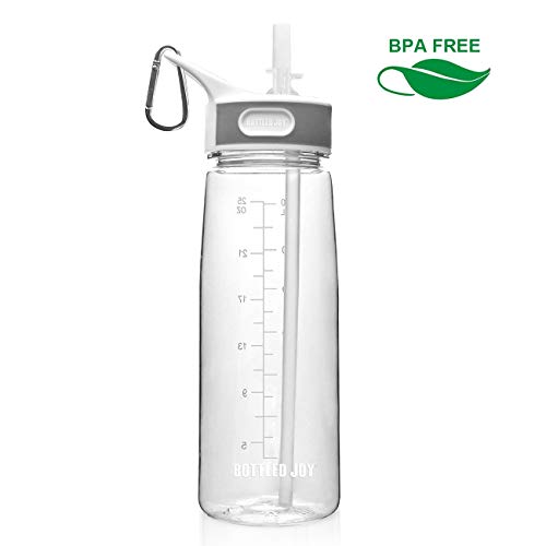 Bottled Joy Water Bottle with Straw, 800ml Durable Triton Gym Flip Sipper Bottle Dustproof Leakproof Bottled Joy Water Bottle with Straw, 800ml Durable Triton Gym Flip Sipper Bottle Dustproof Leakproof