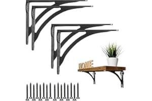 EDUWURXS Ironbridge Heavy Duty Shelving Brackets – Wall Shelf Support for Kitchen, Living Room & Outdoor Use – Multiple Sizes & Colours Available (Cast Iron, 3x4.5 (Pack of 4))