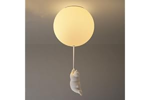 NEBWE Nordico Salotto Studio Luci A Palloncino Stanza Dei Bambini Plafoniera E27 Orso Lampada Da Soffitto Cameretta Lampade Ragazzo Ragazza Illuminazione Interna Lampadina G9 Lampadario Ø25CM,E