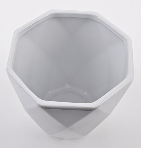 Topf Waben Design Porzellan Blumen Pflanztopf (17x17x17cm, Weiss) - 2
