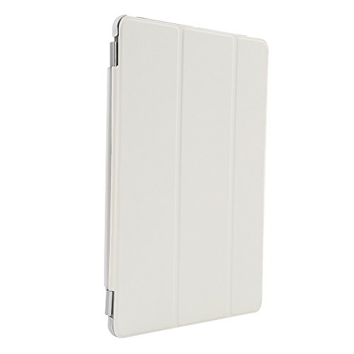 Besmall Neu Ultra Slim Edles iPad Air iPad 5 Hülle – Smart Cover Leder Case Schutz Hülle Tasche + Back Case – inkl. Displayschutzfolie Reinigungstuch Stift mit Multi Ständer Auto Sleep Wake (iPad Air/iPad 5, Farbe:Weiß) - 5