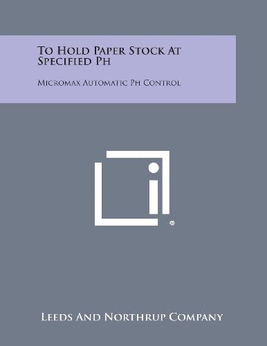 To Hold Paper Stock at Specified PH: Micromax Automatic PH Control