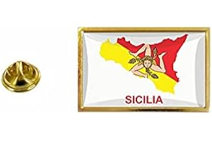 AKACHAFACTORY Akkachafactory - Spilla con bandiera del Paese Regione Italia Province Sicilia