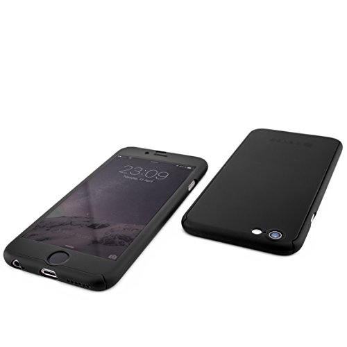 ZENDO iPhone 6s/6 Case ULTRA THIN + 9H Anti-Scratch Tempered Glass | NanoSkin UltraSlim 360Â° Full-Cover Case [iPhone 6s/6 | Black]