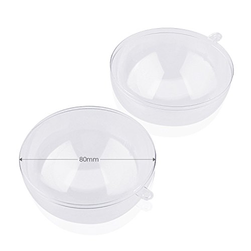 amzdeal Weihnachtskugeln transparent Verzierung 12 stück 8cm DIY Kunststoff-Kugel - 3