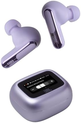JBL Live Beam 3 Cuffie Wireless Bluetooth, 48 Ore di Autonomia, con Cancellazione Adattiva del Rumore e High-Resolution JBL Signature Sound, Impermeabili e Antipolvere IP55, Inserti Auricolari, Viola