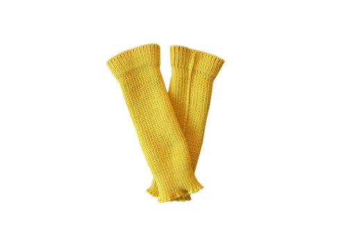 100% Merino Wool LEG Warmers Baby Newborn Unisex Knit Knitted Sling (L, Yellow)
