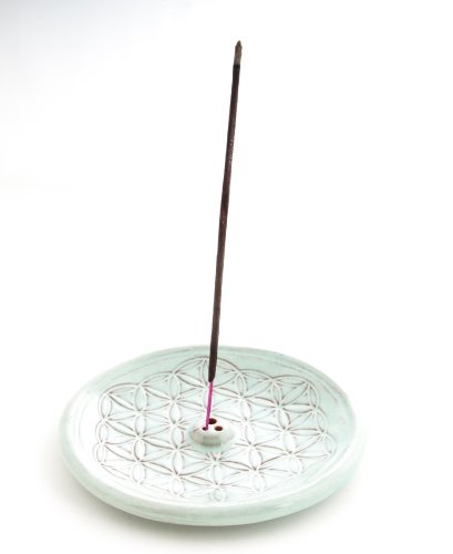 Berk KH-560-BL Räucher-Zubehör – Blume des Lebens Türkis- Räucherhalter aus Keramik - 3