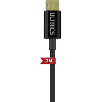 Micro USB Cable ULTRICS® 2M (6FT) Premium USB 2.0 A Male to Micro B EMI & EMC shielding Metal Braid, Foil, Gold Plated Data Sync Charging Micro USB Cable Android, Samsung, HTC, Tablets, PS4 XBOX One