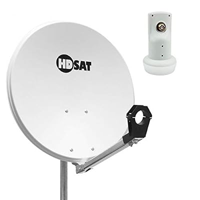 HDSAT Parabole Satellite Acier Blanche 65cm + Tête LNB Single HD 4K idéal Astra EUTELSAT