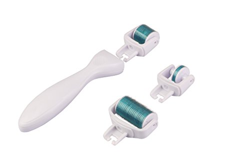 GESICHT BODY AUGEN DERMAROLLER Set 3 in 1 1200/600/180 Mikronadel Roller 1,5 mm/1,0mm/0,50mm Nadellänge Anti Falten Aknenarben Cellulite stimuliert Collagen und Elastin - 2