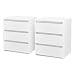Produktbild Homfa 2X Nachttisch Nachttschrank Nachtkommode Kommode Nachtkonsole Schubladenkommode Schrank mit 3 Schubladen Anrichte Mehrzweckkommode Beistelltisch Holz weiß 45 * 38 * 55CM