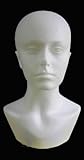 POLYSTYRENE FEMALE DUMMY MANNEQUIN HEAD LONG FOR HATS,WIGS, DISPLAY