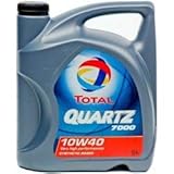 10W40 Total Quartz 7000 10W40 5 litros. Lubricante sintético desarrollado para Todo Tipo de Motores Gasolina o Diesel de vehículo Ligero en Todos los Tipos de conducción.