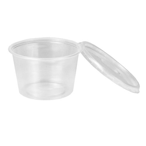 Einweggeschirr & Besteck Plastic Condiment Glasses with Lid, 1 Stück (1er Pack)