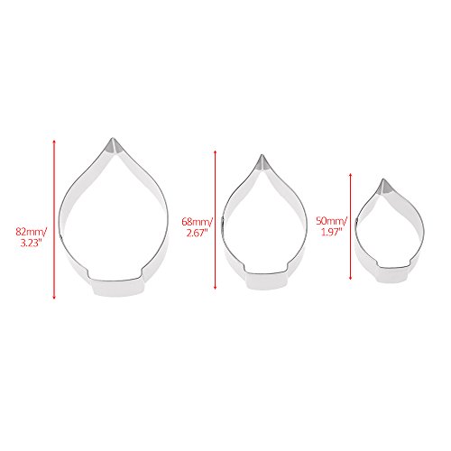 Anself 3er Set Fondant Plätzchenformen Set Blütenblatt Ausstecher aus Edelstahl Dendrobium / Kalla / Winde / Feder Optinal - 3