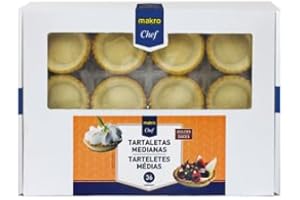MAKRO CHEF Tartaletas y Vol Au para Sorprender a Tus Invitados, Aperitivos Dulces y Salados. Ideal Para Fiestas, Cumpleaños, Aniversarios Eventos (Chef tartaleta mediana dulce 36 u. (total 2268 g))