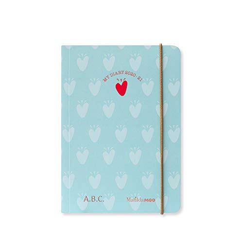 Matilda MOO 2020-21 Agenda - A6 - LUGLIO a LUGLIO (in inglese) - Blu with Initials