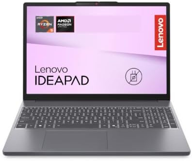 Lenovo IdeaPad Slim 3 Notebook 15" FHD (1920x1080) AMD Ryzen 5, 16GB RAM LPDDR5, 512GB SSD, WiFi 6, Windows 11 Home, Laptop per Lavoro, Studio e Uso Quotidiano - Caricatore non incluso