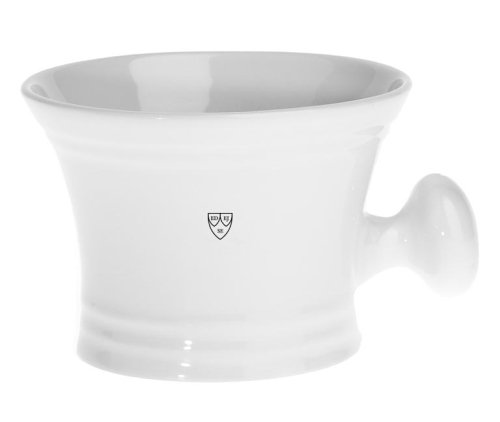 Porcelain Shaving Bowl with handle - white
