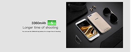 DOOGEE X30 - schermo da 5,5 '' HD Smartphone Android 7.0 3G, fotocamere doppie posteriori + doppie telecamere anteriori (5MP + 5MP + 8MP + 8MP), CPU quad core da 1,3GHz con 2GB RAM 16GB ROM, 3360mAh nero