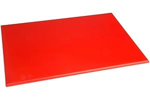 Hygiplas Planche à découper rouge haute densité standard pour viande crue - 1,2 x 45 x 30 cm