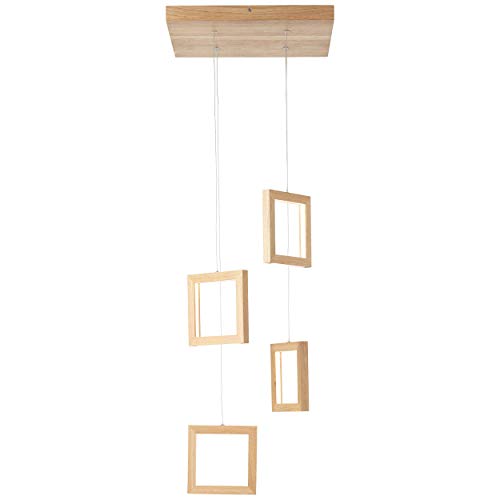 Preisvergleich Produktbild Brilliant Living Solide LED Pendelleuchte 4flg Quadrat holzfarbend