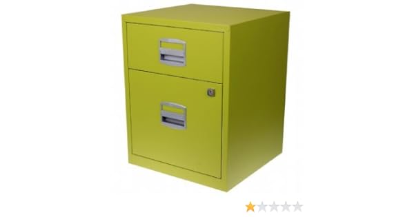 Black Bisley 2 Drawer Locking A4 Filing Pedestal Cabinet Wheels