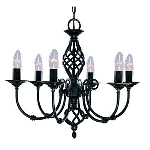 Preisvergleich Produktbild Sansibar flammige Satin matt schwarz Finish Traditionelle Deckenleuchte Anhänger, 3379–6