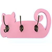 patère porte manteau chat déco chambre fille 6 accroches rose