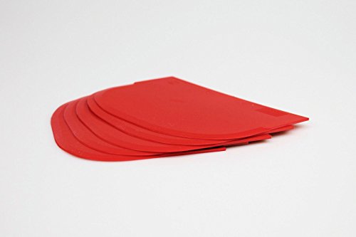 Teigschaber mit Schabekante – 5er Pack – Backen wie die Profis – ideal als Teigkratzer oder Teigteiler – Farbe: Rot – sehr robust & belastbar